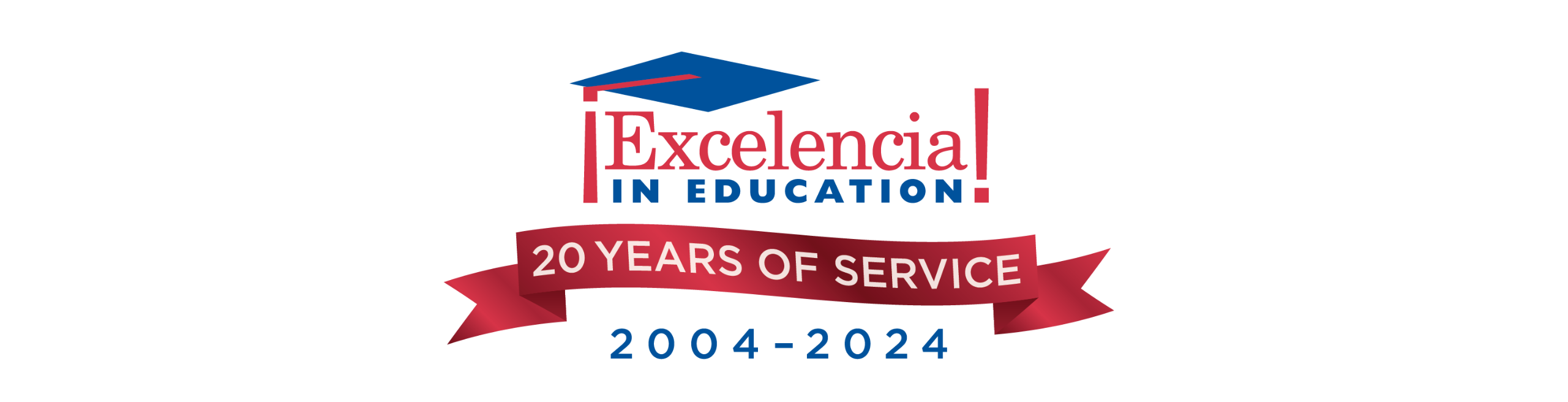 Excelencia in Education 20 years of Service Logo