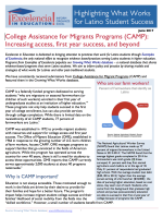 What Works for Latino Students - College Assistance Migrant Programs (CAMP) 
