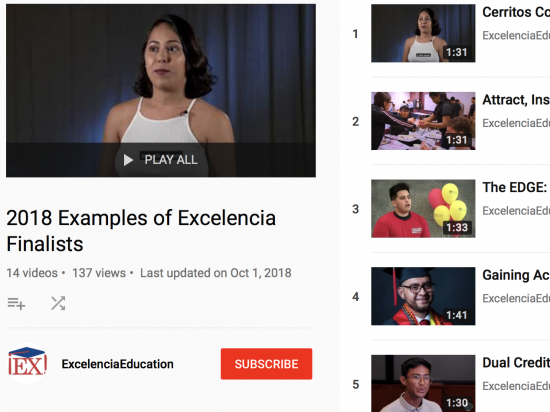 Screen Shot - Voices of the 2018 Examples of Excelencia Finalists