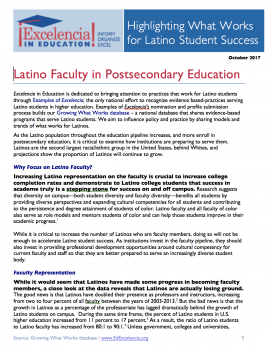 Latino Faculty in Postsecondary Education