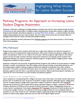 Pathway Programs: An Approach to Increasing Latino Student Degree Attainment